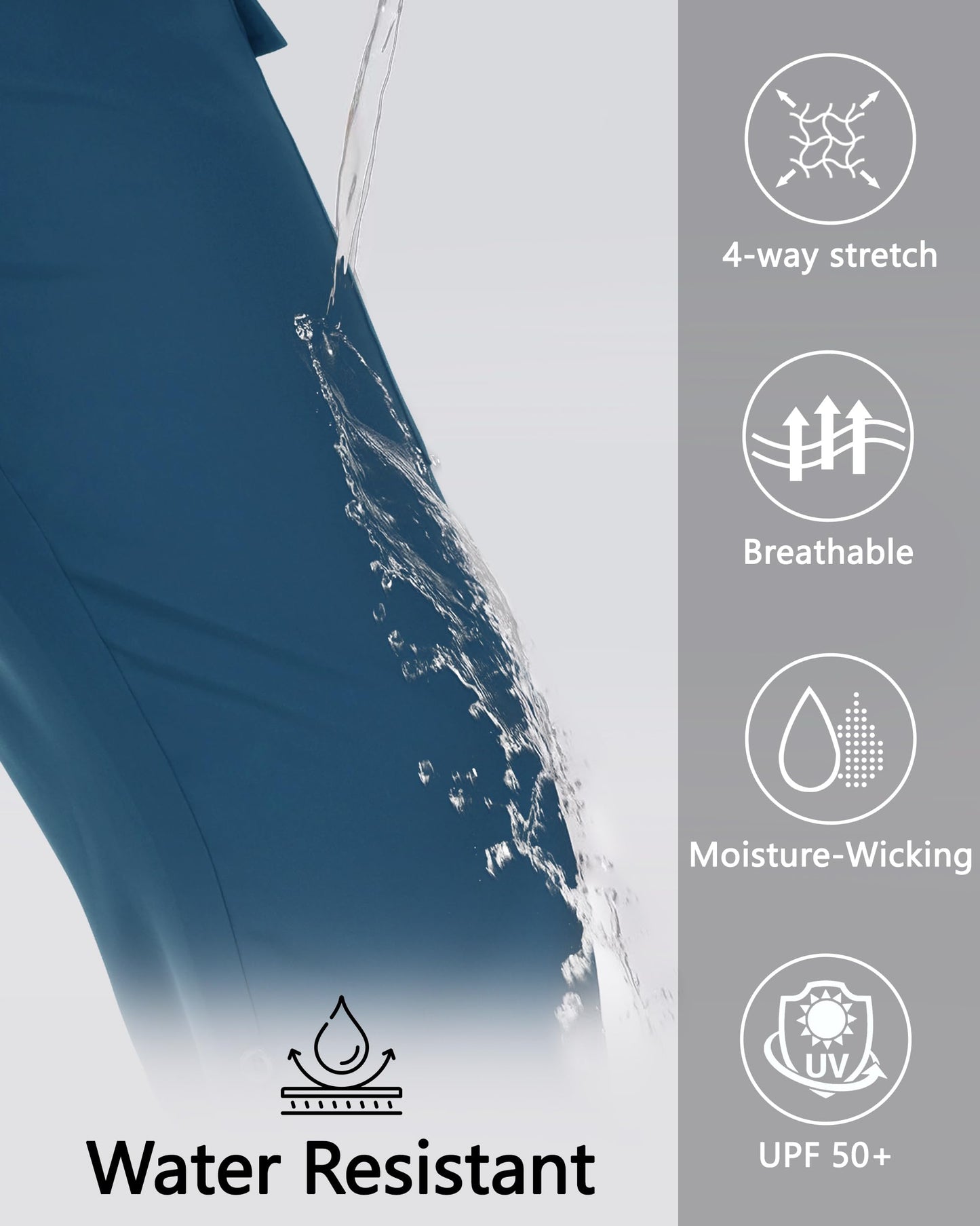 MIVEI Women's Hiking Cargo Pants Quick Dry Lightweight Water Resistant UPF 50 Travel Athletic Pants Zipper Pockets Petite
