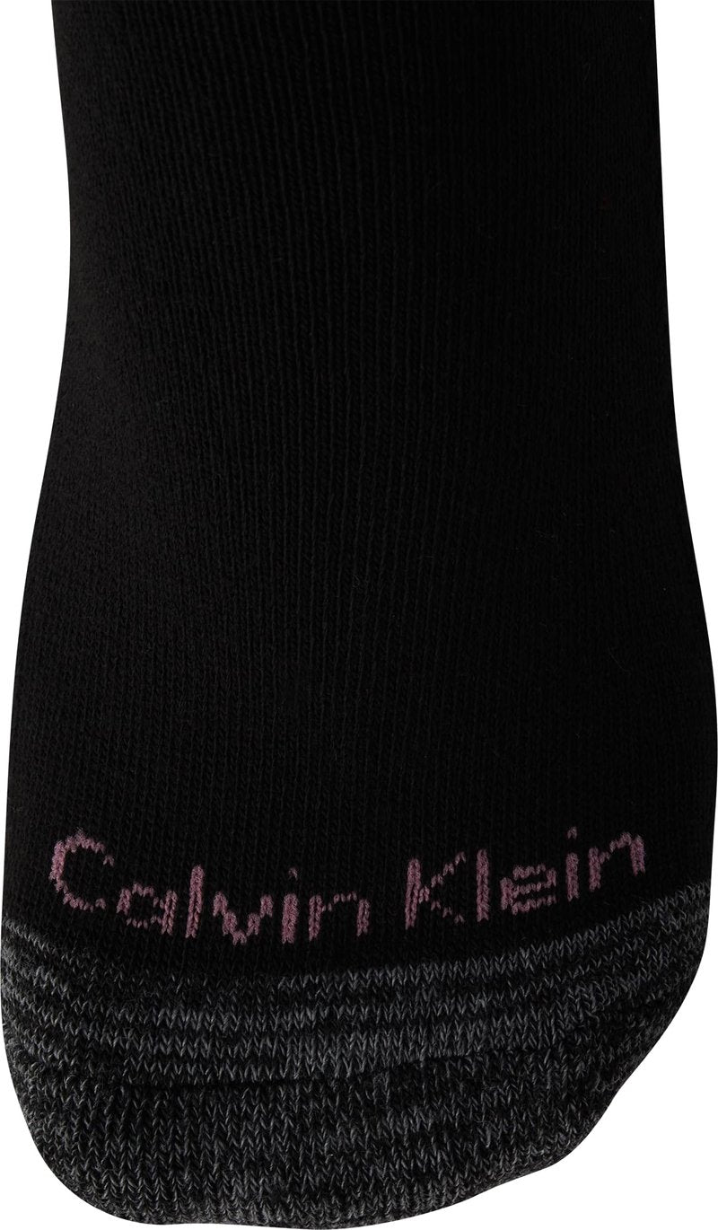 Calvin Klein Womens No Show Socks - 6 Pack Cushioned Athletic Performance Low Cut Running Socks for Women, Size 4-10, Black