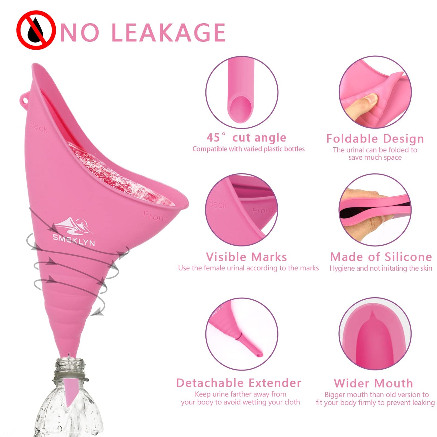 SMEKLYN Female Urination Device Women Pee Funnel Reusable Silicone Urine Cup Female Urinal Post Surgery Pee Standing Up Perfect for Camping Hiking Travel Road Trip Accessories-Plus Size