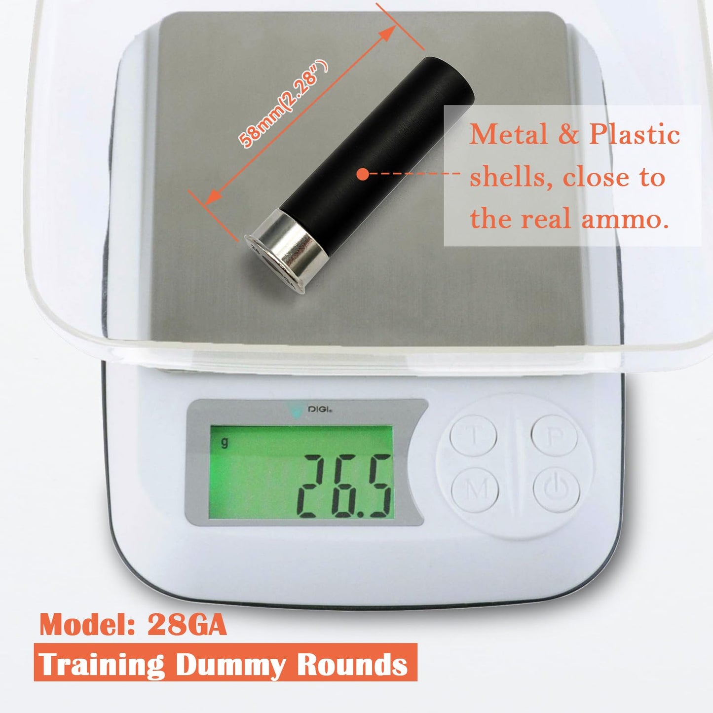 Bayattoo 28GA Safety Practice Rounds Action Trainer Dummy Round Dry Fire Training Snap Cap (6pk)