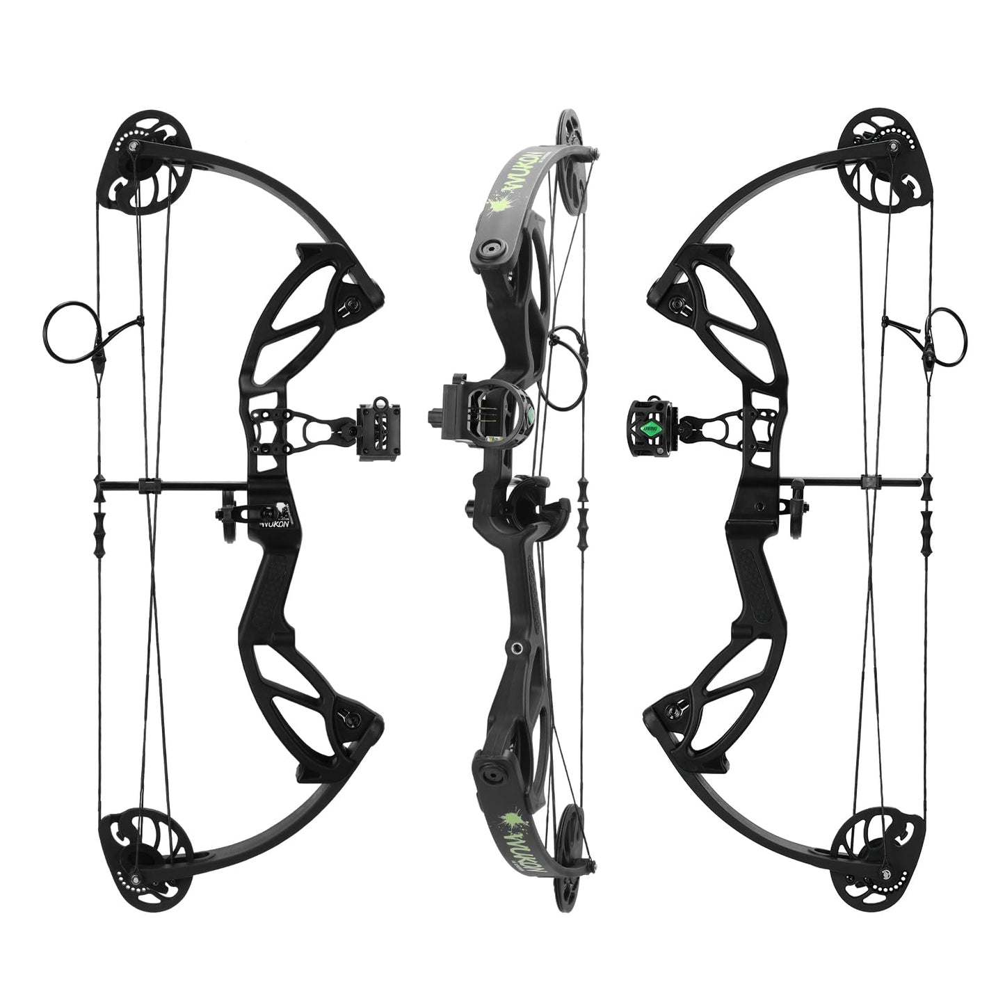 LWANO Compound Bow Set for Youth & Kids,Beginners Bow and Arrow Set,Right Handed,Draw Length 18"-27",10-30Lbs Draw Weight,260fps (Black, Basic Set, Right Hand)