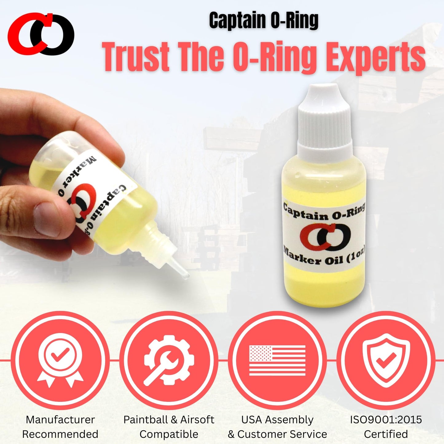 Marker Oil Lube (1 oz, 30cc) by Captain O-Ring - Dropper Oil Lubricant for Paintball Markers, Airsoft, and Air Guns