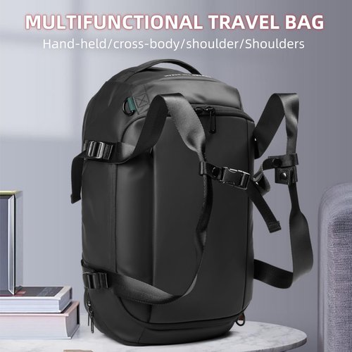 PreciousU Waterproof Gym Bag for Men,Sports Workout Training Overnight Duffle Bag with Shoe Compartment,Backpack Shoulder Straps and Wet Material Separation for Airplanes,Weekender Traveling.