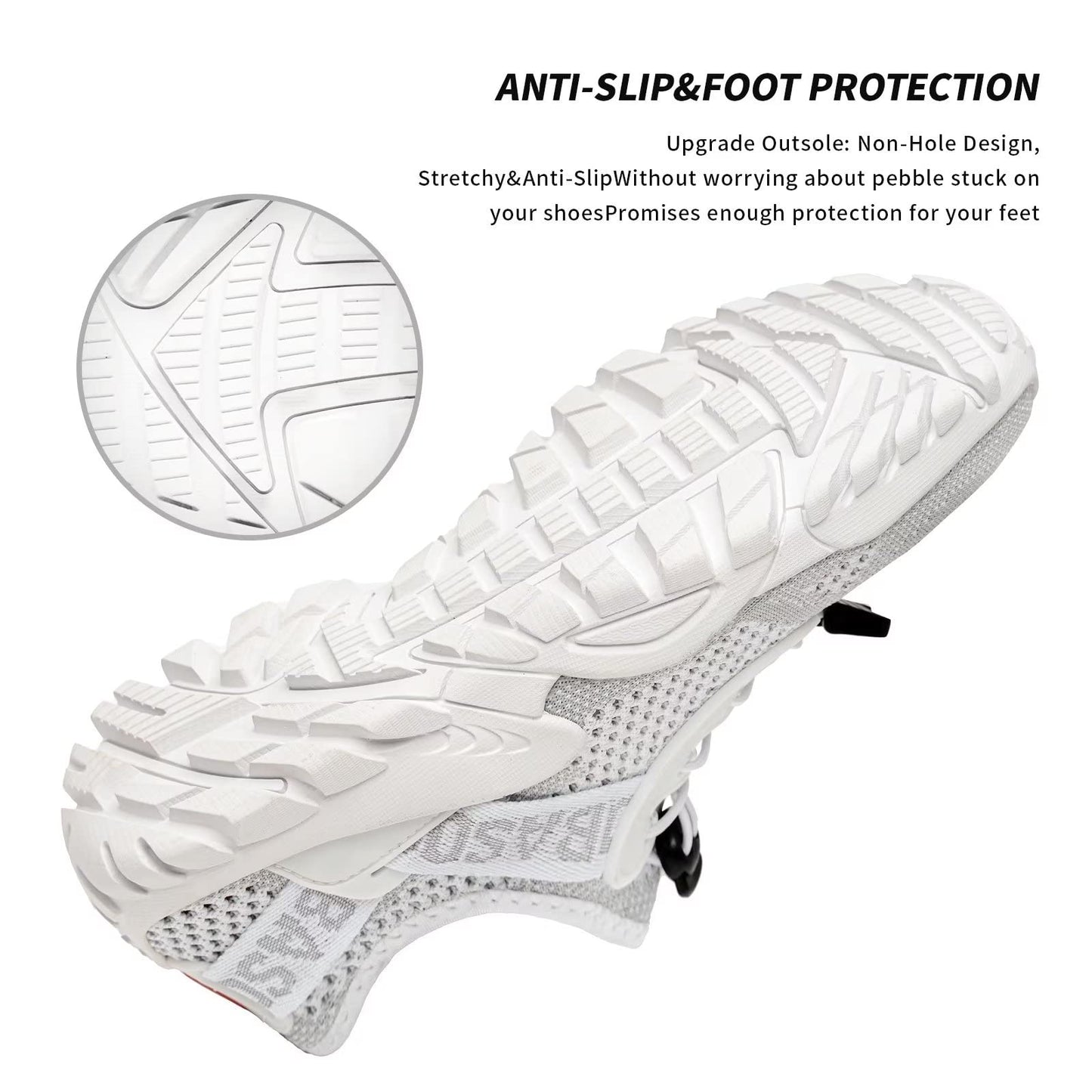 SOBASO Women's Aqua Water Shoes Men Quick-Drying Hiking Beach River Sports Shoes for Pool Surf Swim Yoga All White