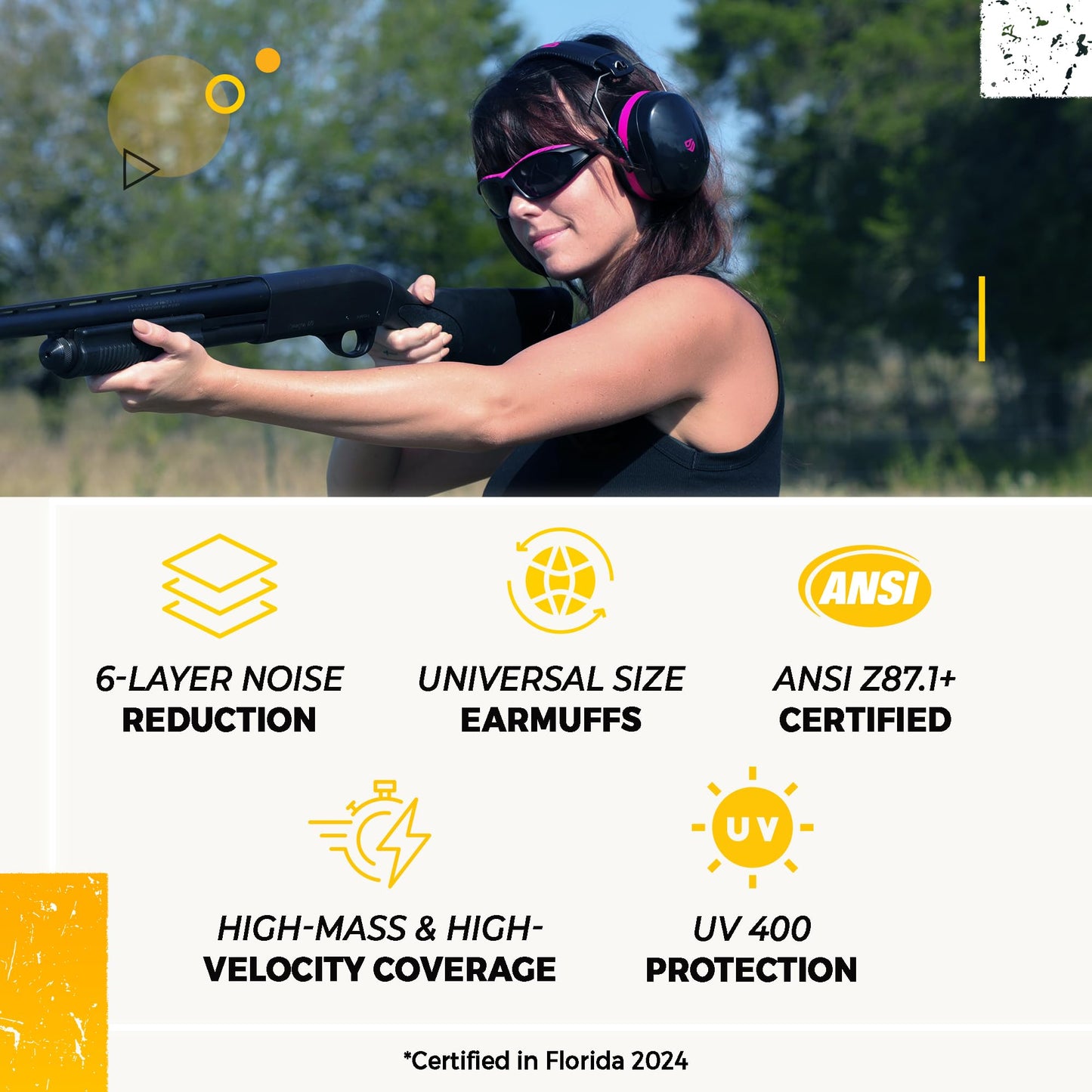 TradeSmart All-in-One Shooting Ear Protection - Comfort+ NRR 28 Earmuffs, Glasses & Earplugs + Carry Case