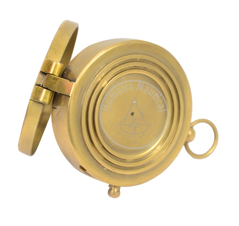 Antique Brass Finish Compass Yellow Submarine Beatle Finder Vintage Submarine Compass