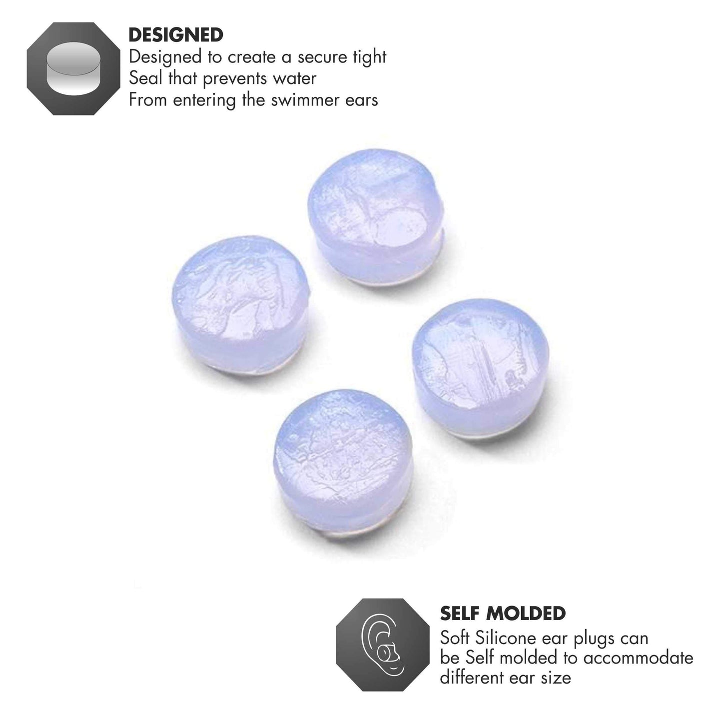 TYR Soft Silicone Ear Plugs, Clear