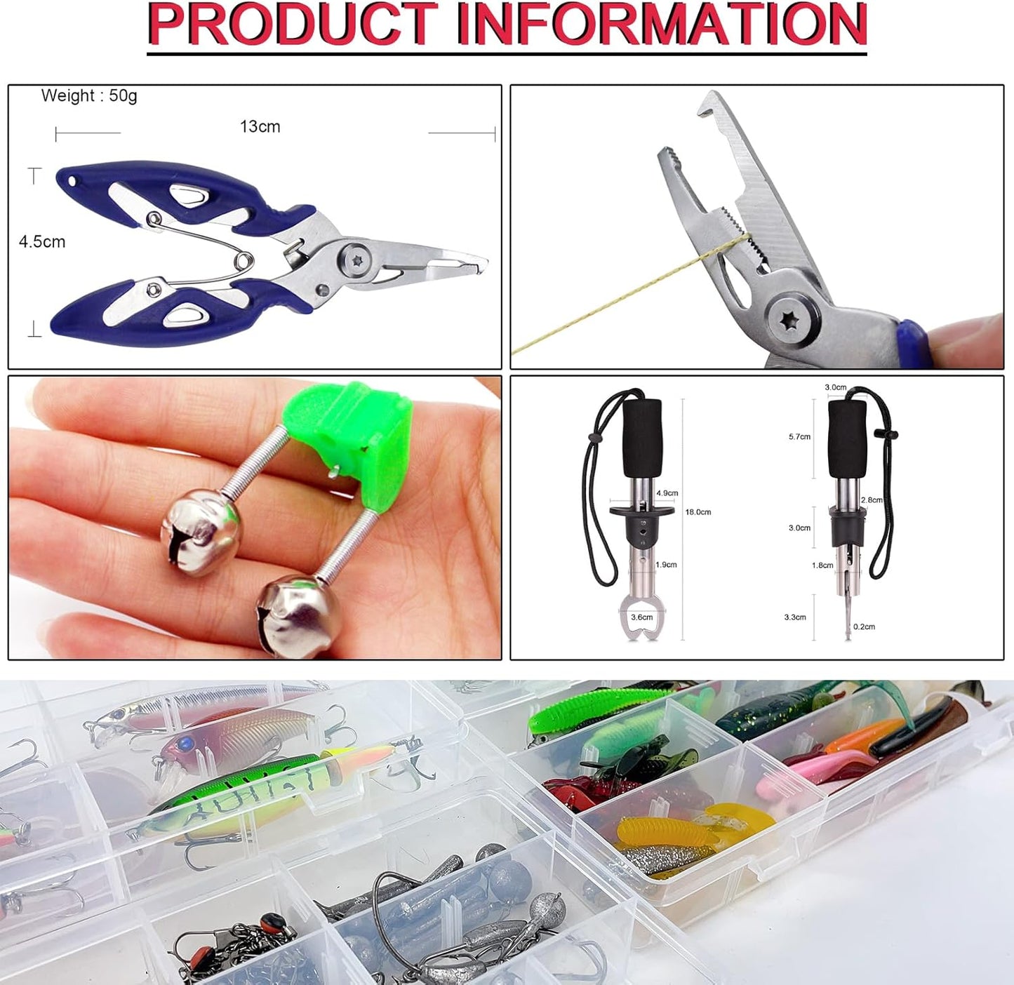 Fishing Lures Kit - 346-Piece Tackle Box Set with Crankbait, Minnow, Spinnerbaits & More for Freshwater/Saltwater Fishing