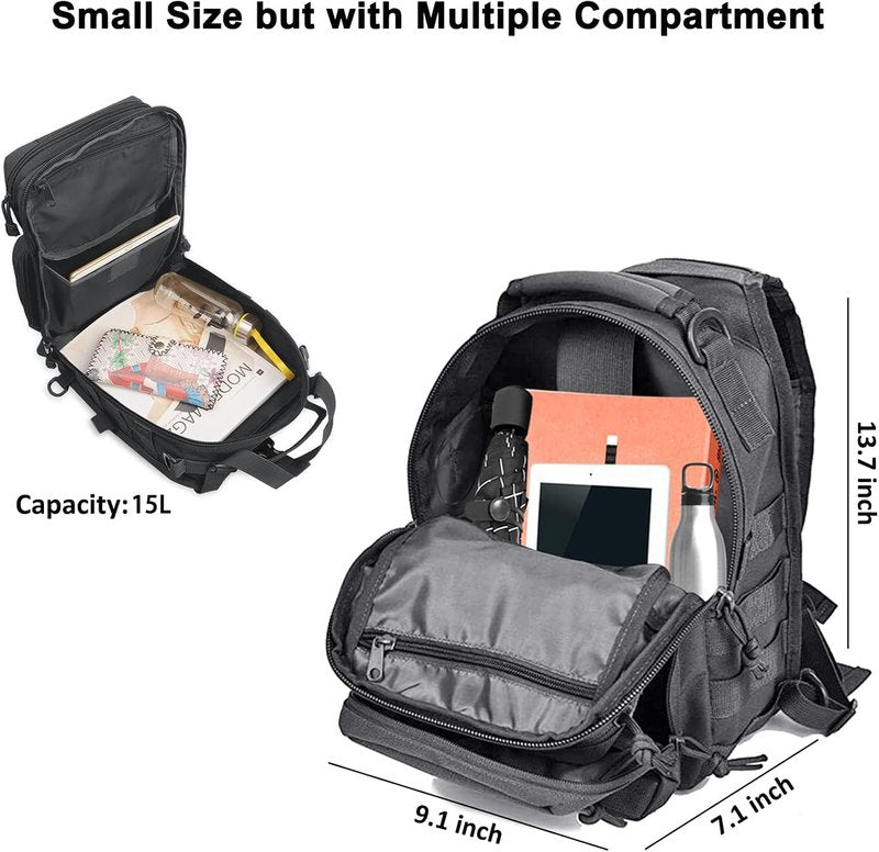 Tactical Sling Bag - Military Rover Shoulder Backpack | Waterproof EDC Assault Range Bag