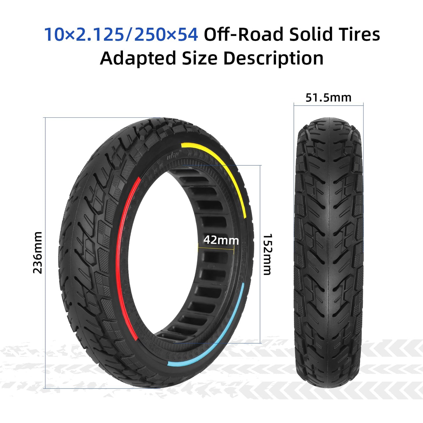 ulip 10x2.125 Solid Scooter Tire Front and Rear Wheels Replacement for Segway Ninebot F20 F25 F30 F40 Xiaomi 4 Scooter for 250x54 off-road solid tire 10 * 2.125-6.6 55/80-6.6 Tire Scooter (2PCS)