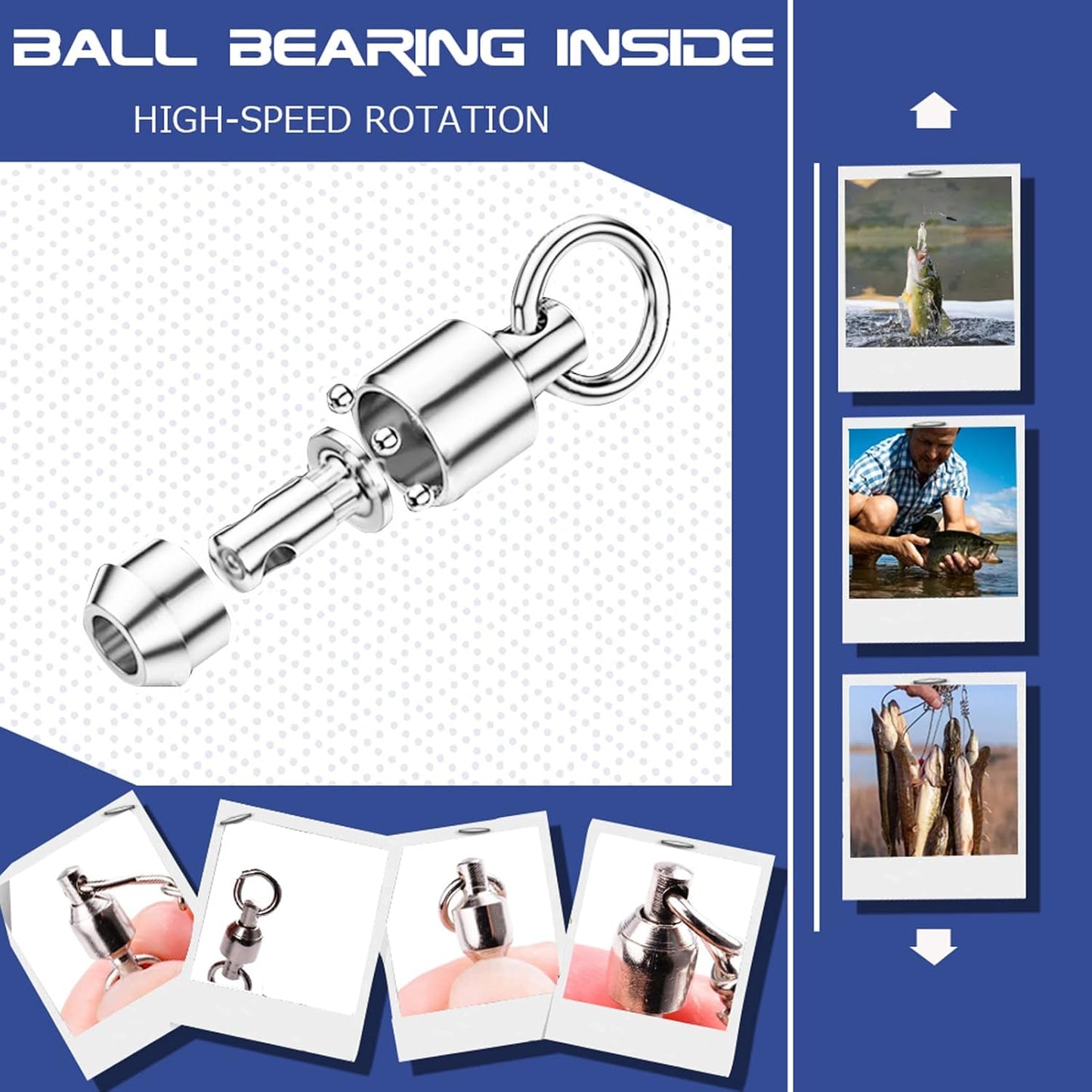 High Strength Snap Swivel Fishing Swivels - Stainless Steel Split Rings, 25pcs, 30lbs Capacity | Freshwater & Saltwater Use