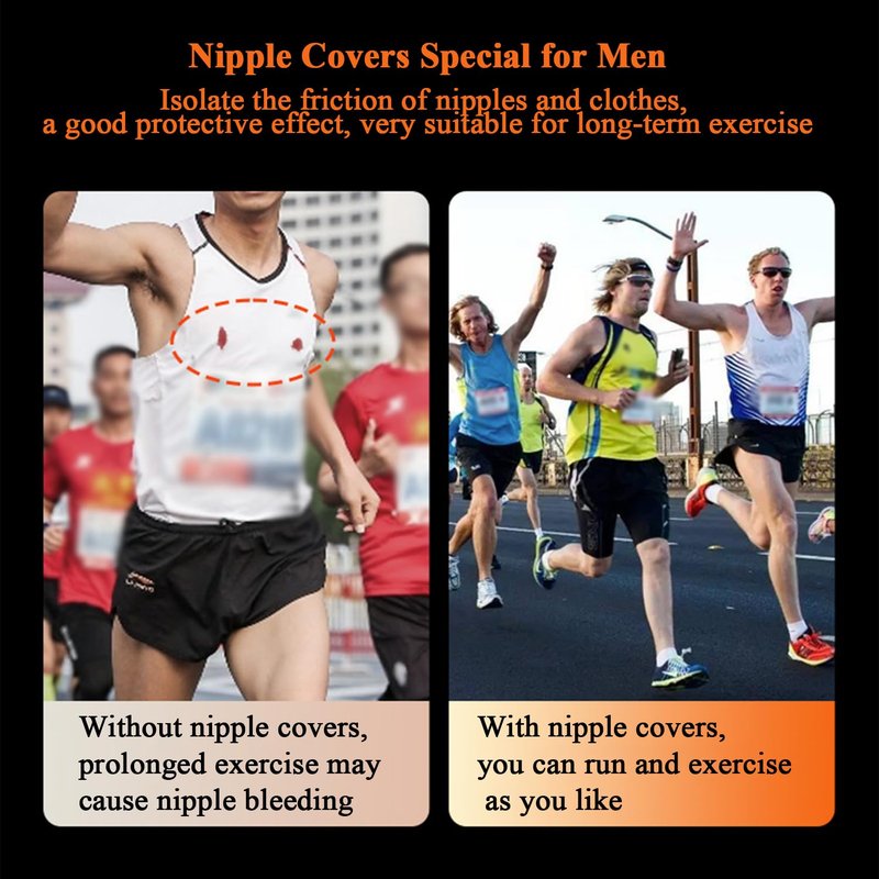 YUNEEHA 100 Pieces Disposable Nipple Covers for Men, Anti Chafing Stick Protector for Runners Sports Gym, Mens Tape Pasties Nipple Shields No Show-Beige White (50 beige and 50 white)