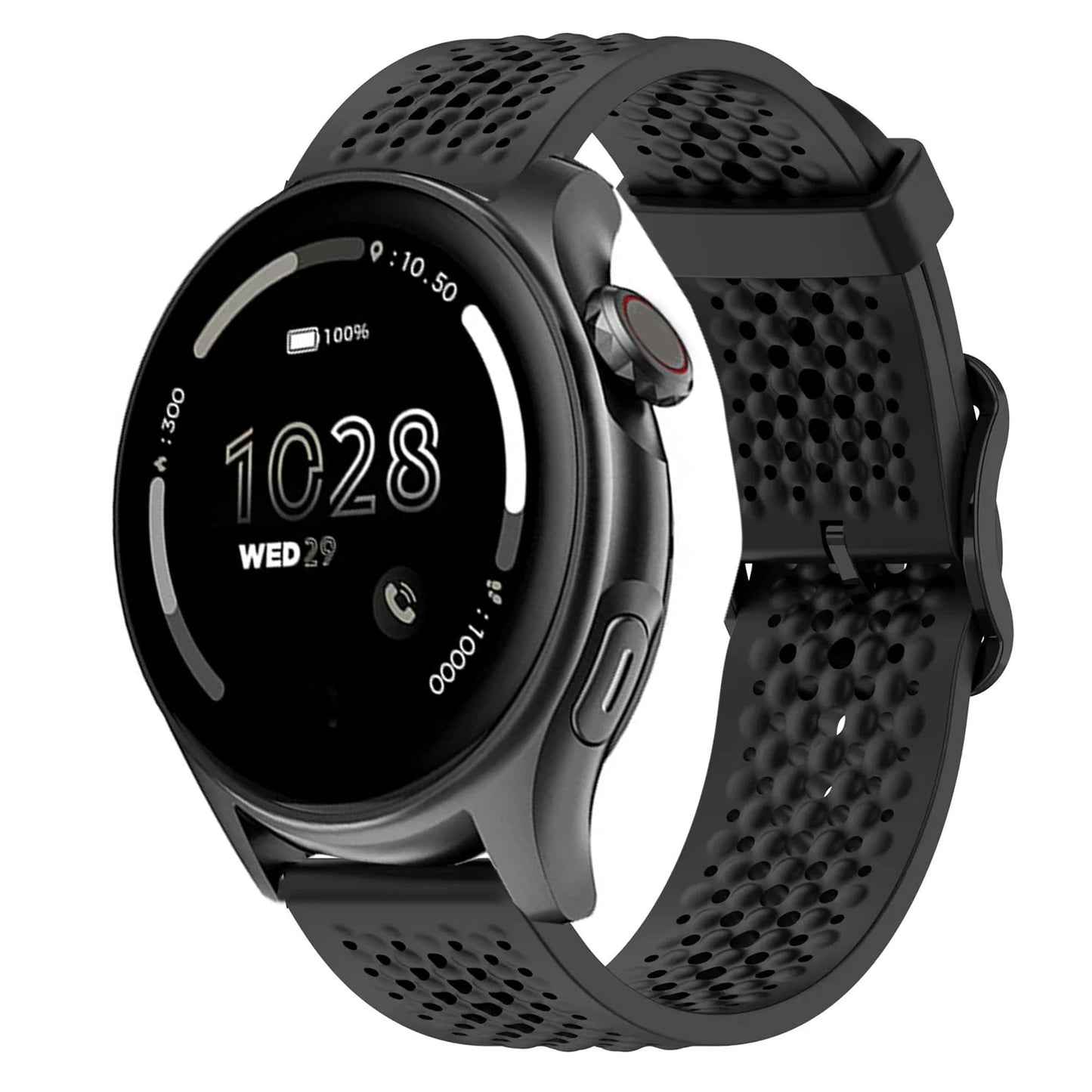 Lamshaw Compatible with Cubitt Viva Pro Smart Watch Band, Quick Release Sport Strap Watchband Compatible for Cubitt Viva Pro, Viva, Aura Pro, Aura Smart Watch (Black)