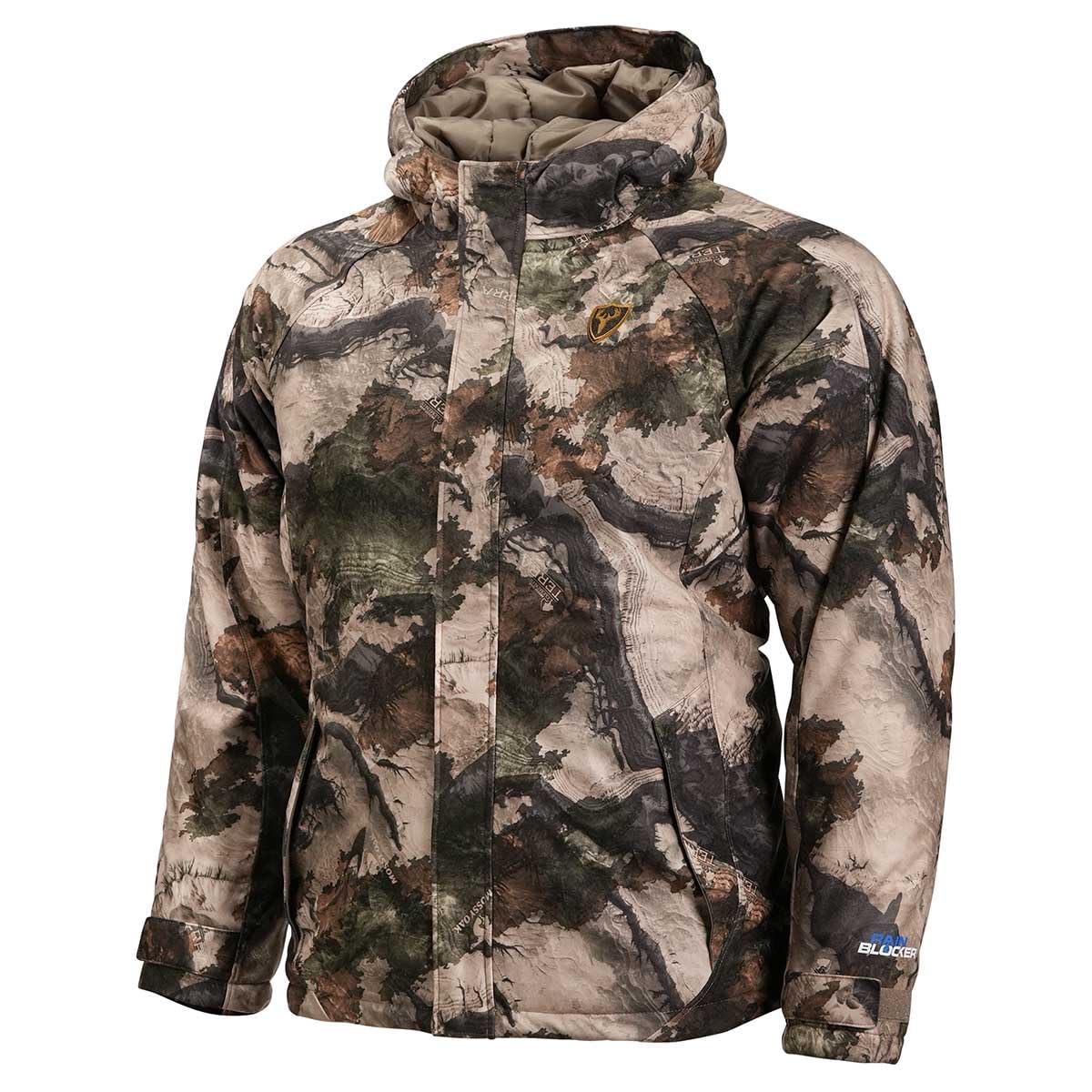 SCENTBLOCKER Men's Insulated Drencher Breathable Waterproof Camo Hunting Jacket