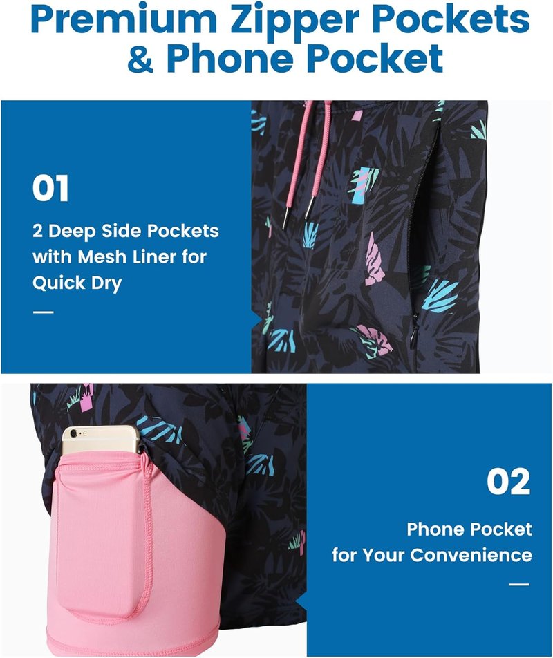 Men's 2-in-1 Swim Trunks - 7-Inch Swim Shorts for Active Lifestyle | Quick-Dry Board Shorts