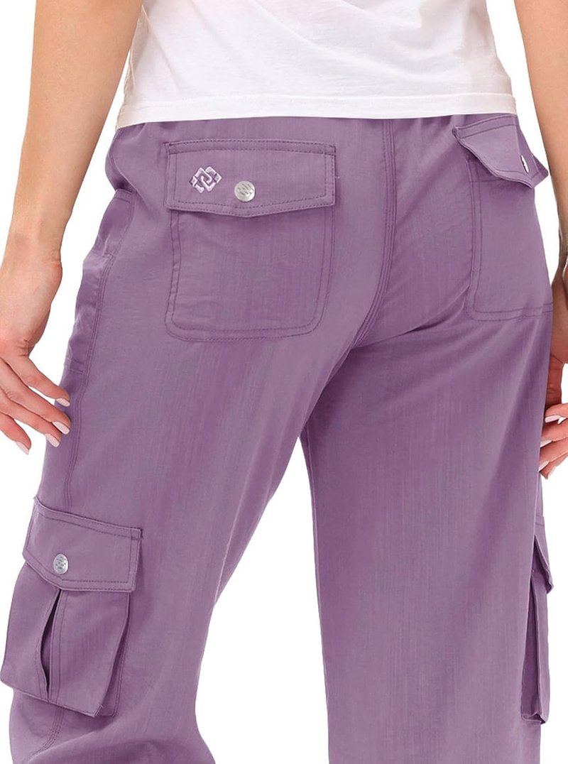 MoFiz Women's Capris - Lightweight Casual Pants with Pockets | Loose Fit Baggy Cargo for Hiking