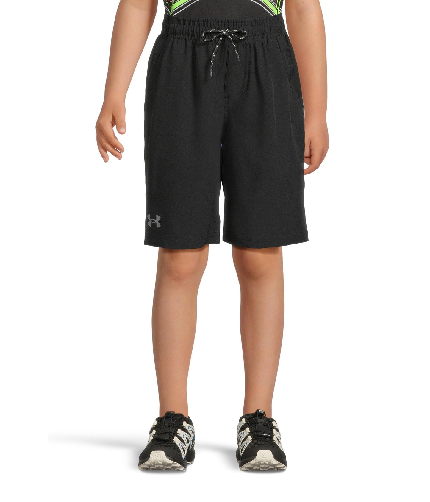 Under Armour Boys' 4-Way Stretch Pull-on Tech Shorts, Moisture Wicking, Side Hand Pockets, Outdoor Collection, Black, YL