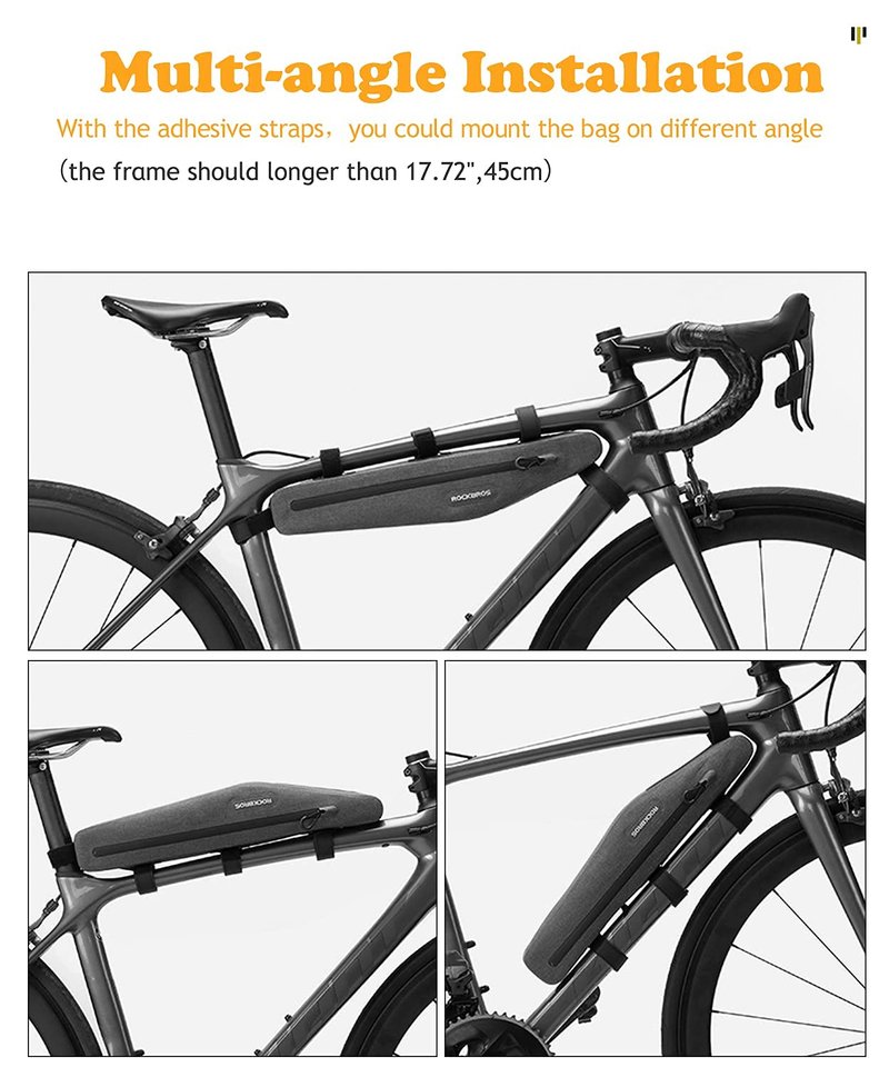 ROCKBROS Bike Frame Bag Bike Triangle Bag Waterproof Bike Top Tube Bag Cycling Pouch 1.5 L Classified Capacity