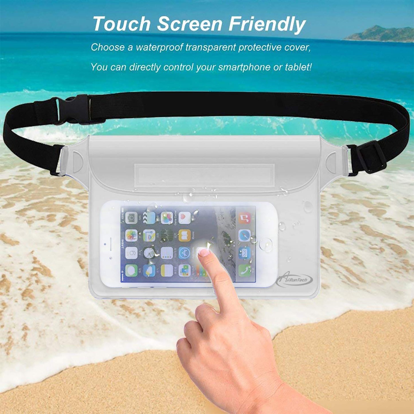 AiRunTech Waterproof Fanny Pack,Phone Pouch Dry Bag for Passport Wallet Purse,Floating Waterproof Bags for Travel Beach Swimming Kayaking Boating Cruise Accessories