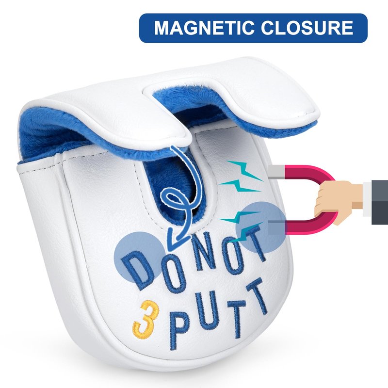 Golf Mallet Putter Cover Golf Putter Headcover with Strong Magnetic Closure Do Not 3PUTT Golf Putter Cover for DF3 Putter & OZ1 MEZZ 1 MEZZ1 MAX (for DF3 Mallet Putter)