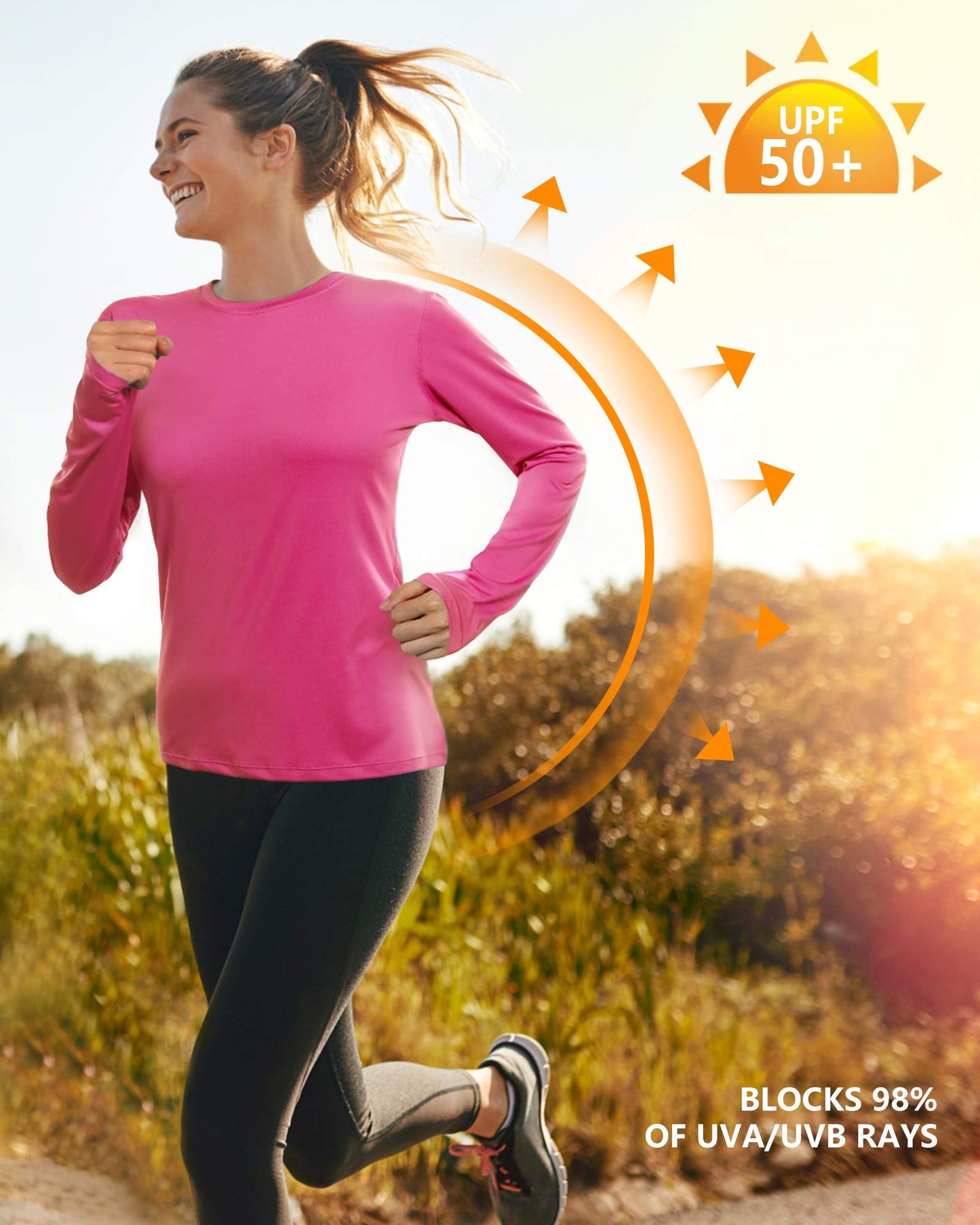isnowood Women's Sun Protection Long Sleeve Shirts, 2 Pack UPF 50+ UV Rash Guard Swim Shirt, Lightweight Workout Hiking Tops