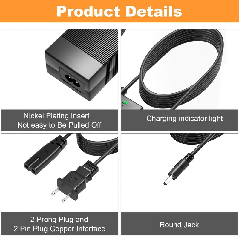 42V Charger for Hiboy S2 36V Lithium-ion Battery Compatible with Hiboy S2 Pro, S2 Lite, S2, KS4, KS4 Pro, NEX, NEX3, NEX5, Max, Max3, Max V2 Power Adapter Cord