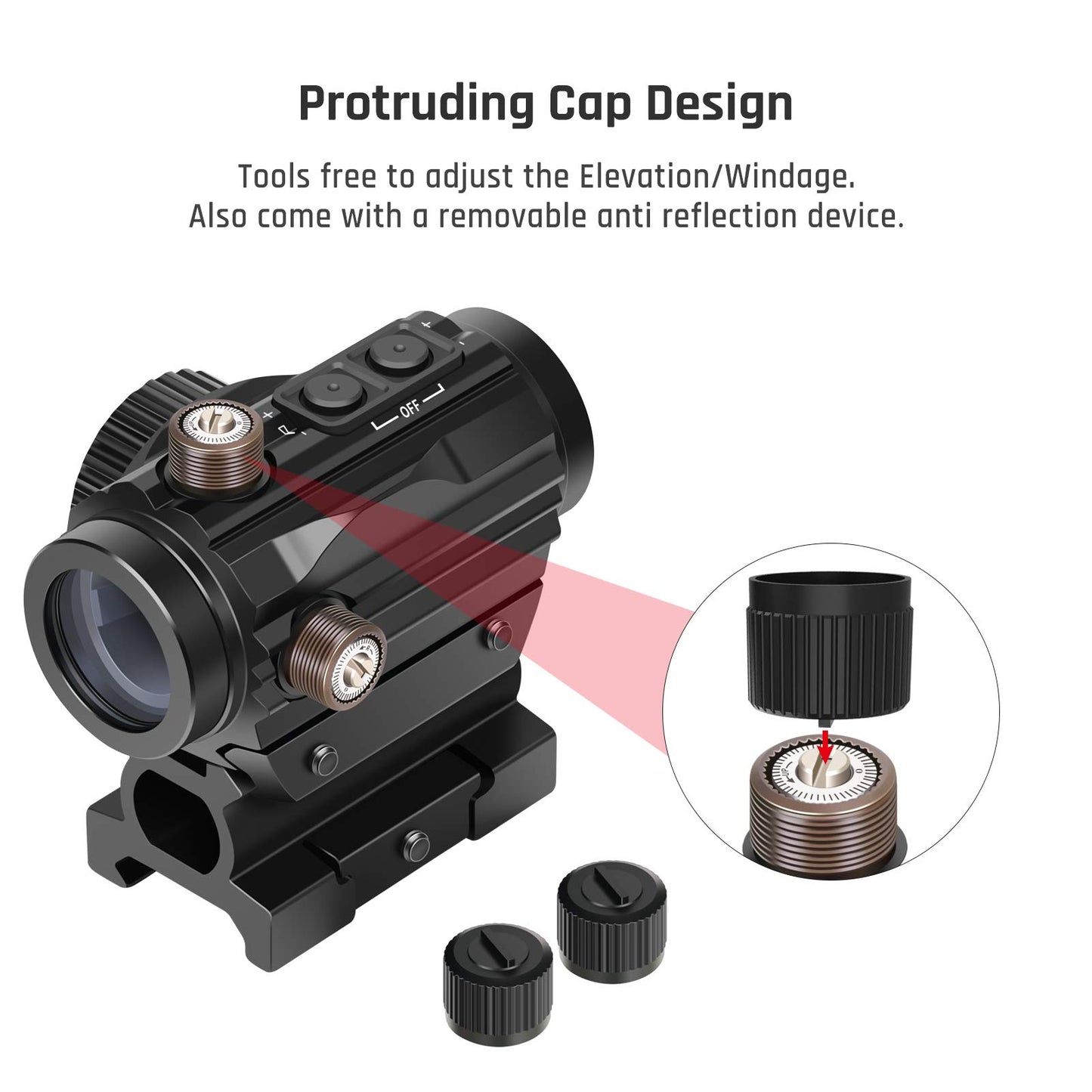 Feyachi RDS-36 1x22mm 5 MOA Red & Green Dot Sight Red & Green Dot Scope with 0.83” Riser Mount Absolute Co-Witness Height