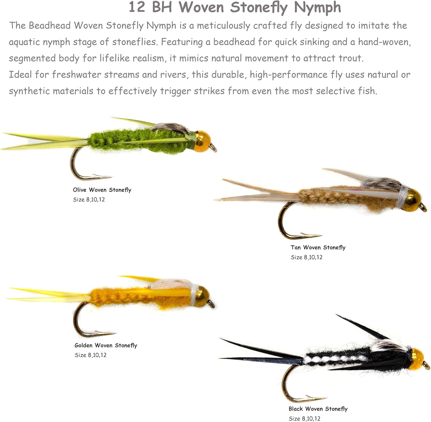 Outdoor Planet Dry Fly & Nymph Lure Assortment - 12/24 Pack for Trout Fishing