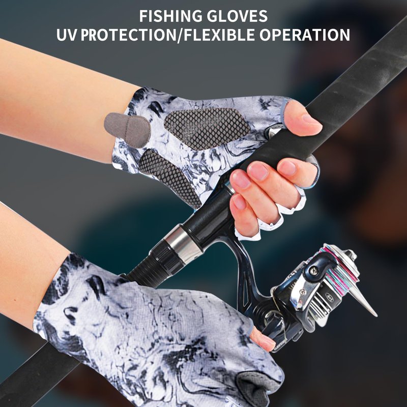Sun Gloves - UPF 50+ Fingerless Fishing Gloves for Men & Women | UV Protection for Kayaking, Hiking, Driving