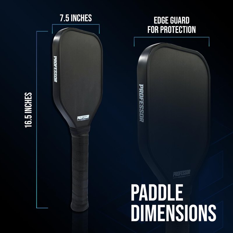 Professor Pickleball Training Paddle - Sweet Spot Enhancement with Extended Handle - T700 Raw Carbon Fiber Construction, 16MM Core Practice Pickleball Trainer Paddle