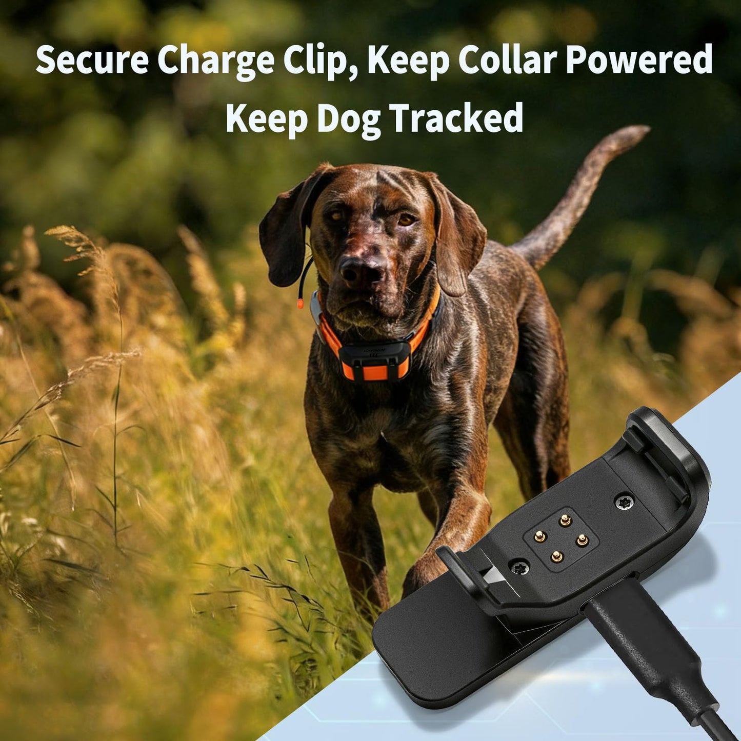 Charger for Garmin T20 TT25 Dog Training Collar, Type-C Charging Cable Adapter with Clip