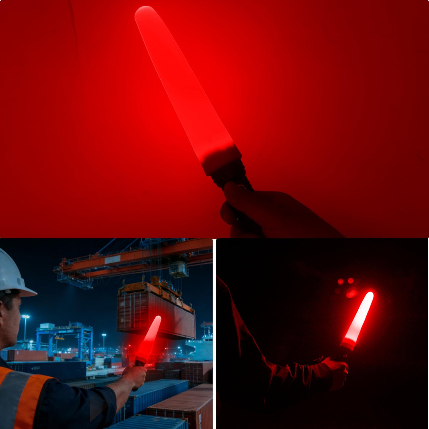 Brinyte BTW28 Red Traffic Wand, 8" Safety Signal Baton Attachment for PT28 Flashlight, High Visibility Light Cone Fits 25-27mm Flashlight Head, for Traffic Control, Parking, Airport & Camping