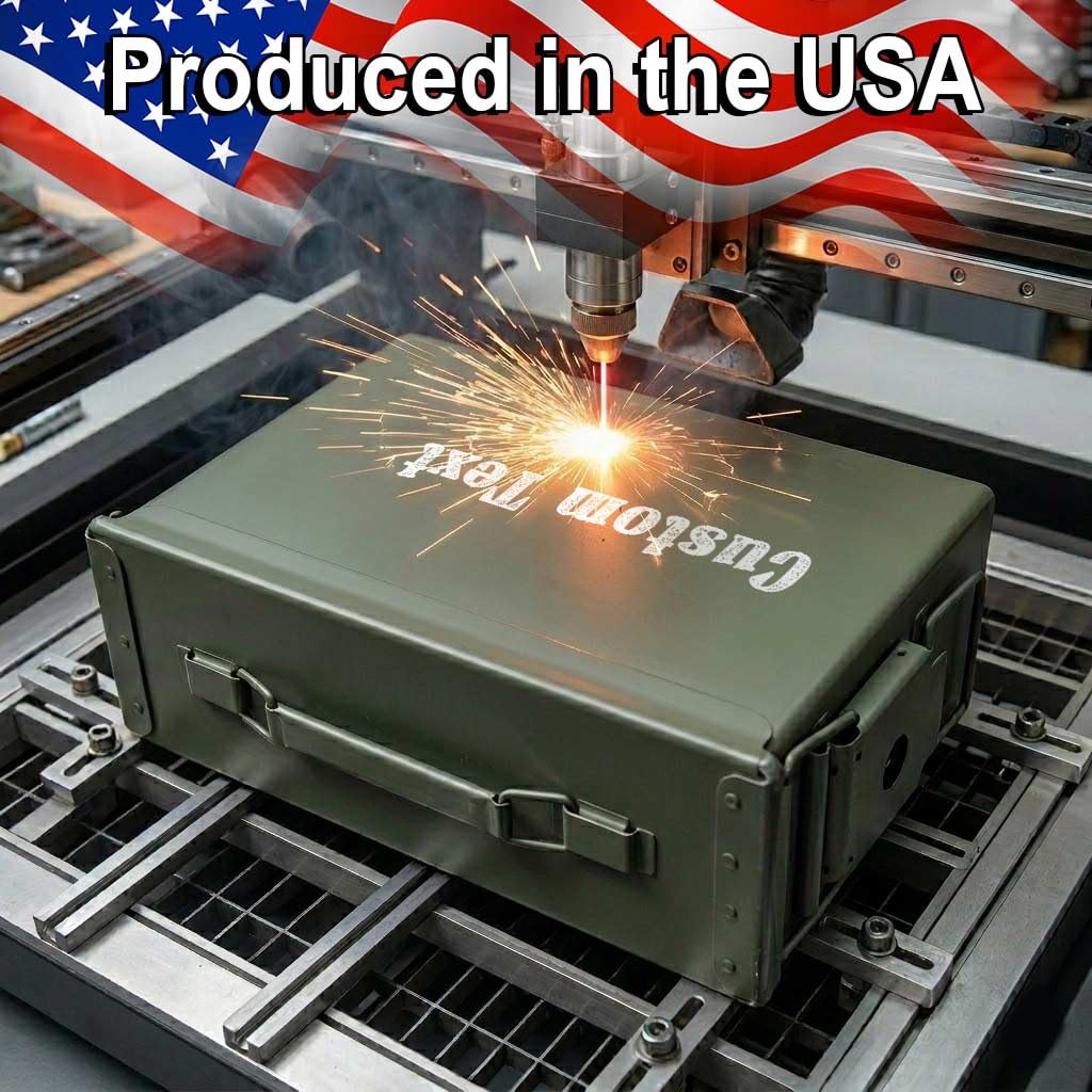 Extrabily Custom Ammo Box Produced in Texas-Personalized Ammunition Can-Gifts For Him-Gifts For Men-Birthday Gifts For Men-Military Gift-Anniversary Gift（30Cal/50 Cal）