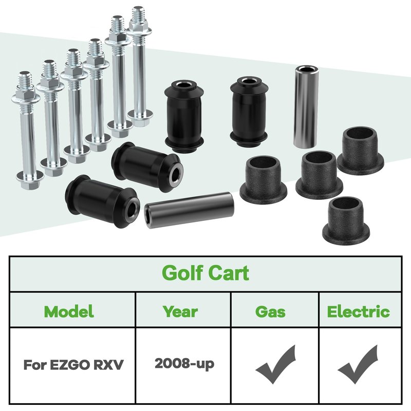 10L0L Golf Cart A Arm Suspension Bushing & Sleeve Kits for EZGO RXV 2008-up Gas & Electric Golf Carts,Replaces Parts 608086 601340 602085 601754 602415 600525