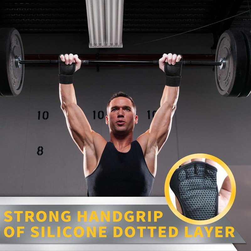 Weightlifting Gym Gloves for Men & Women - Padded Wrist Wraps for Enhanced Grip & Support