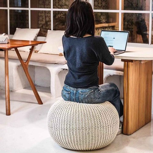 ART pinecone Yoga Ball Cover - Cotton Rope Cover for Exercise, Birthing, Stability, Fitness, Balance, Pilates Ball (65 cm/26" Off White)