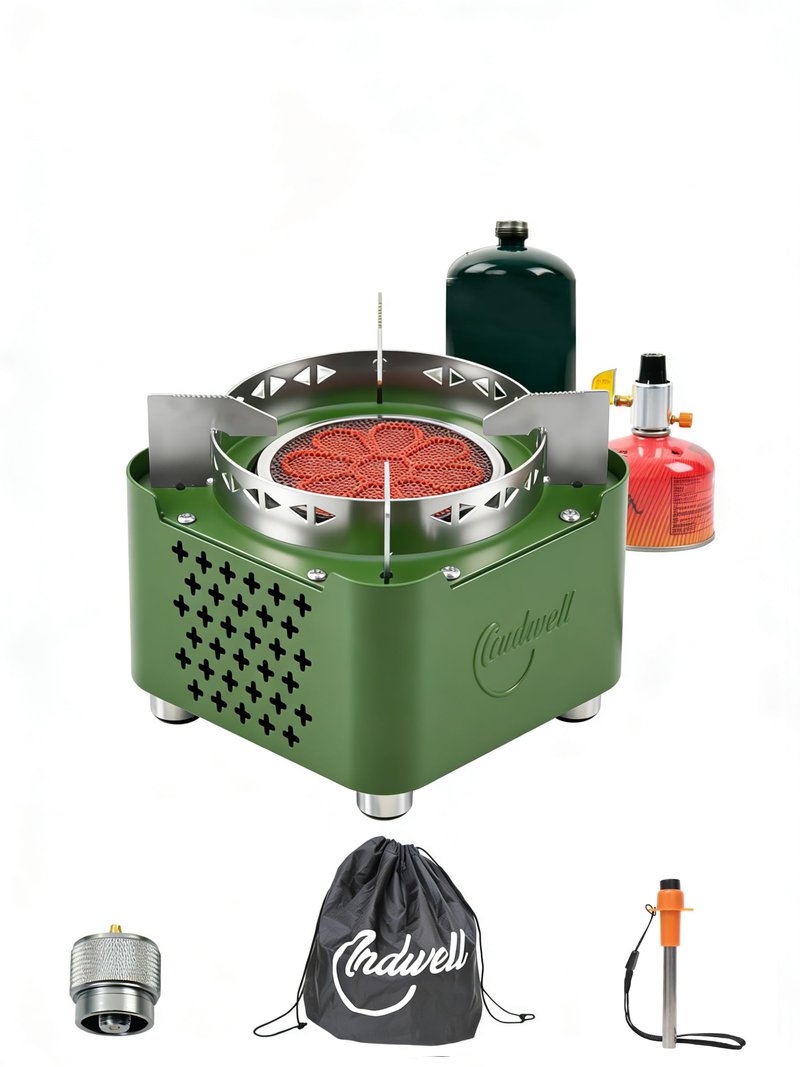 Indwell Infrared Propane Camping Stove - CSA Certified Portable Gas Stove with 23inch Extended Hose & Piezo Ignition, Windproof Single Burner for Backpacking, Hiking, Fishing & Emergency Preparedness
