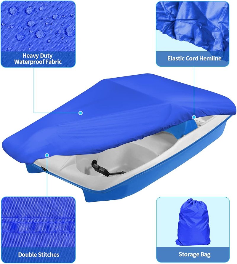 Pedal Boat Cover - Waterproof Heavy Duty for 3 or 5 Person Paddle Boats | Blue
