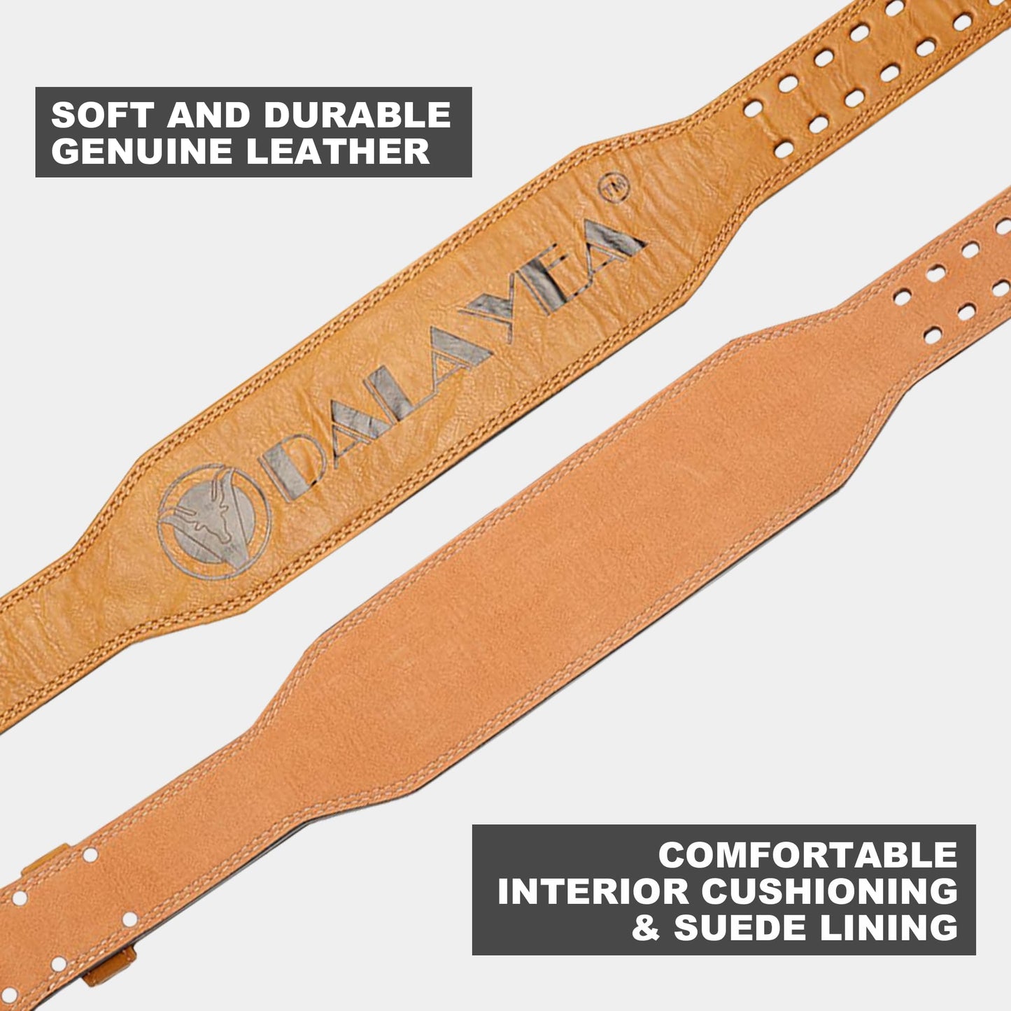Leather Weight Lifting Belt, Men Belt for Gym Weight Belt Lumbar Back Support Powerlifting Weightlifting Heavy Duty Workout Training Strength Training Fitness (Yellow-S)