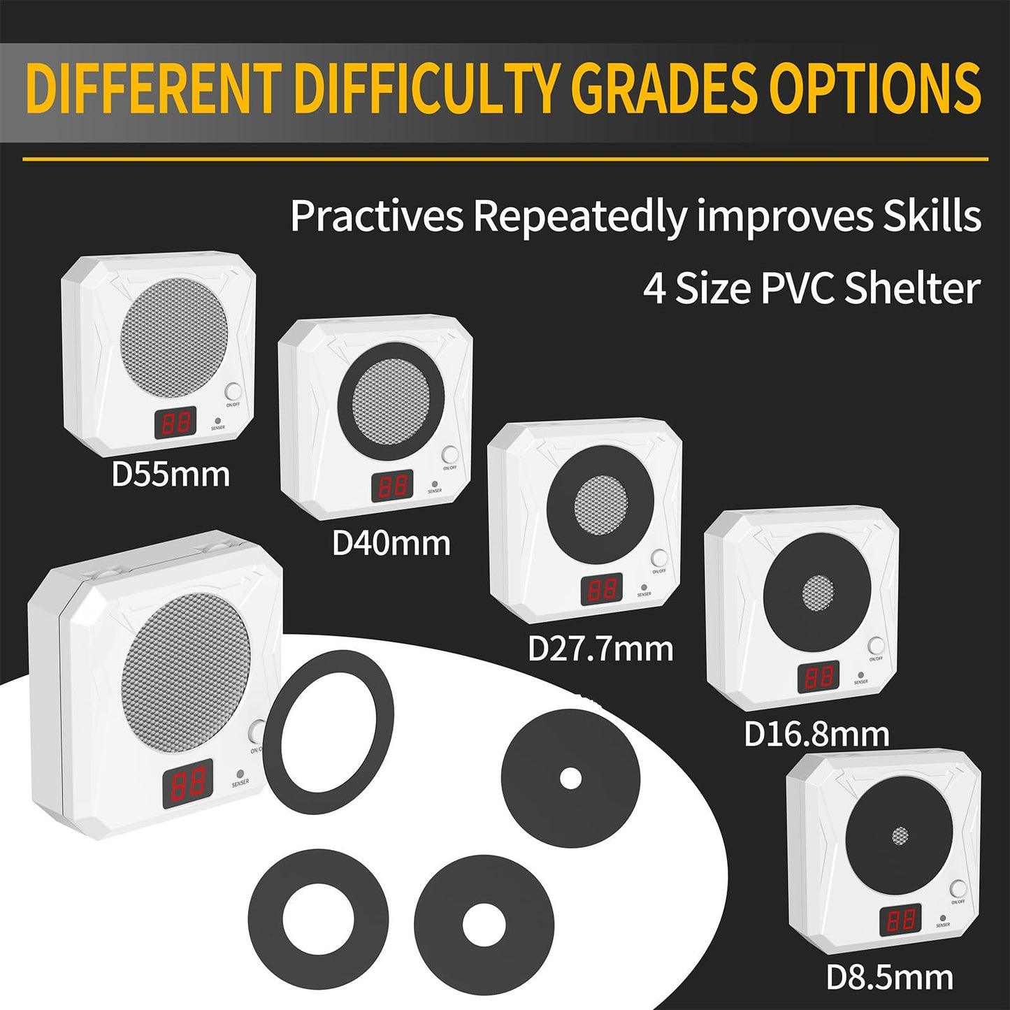 Gobxld Laser Target Portable Trainer Target Dry Fire Laser Training System and 4 Size PVC Shelter