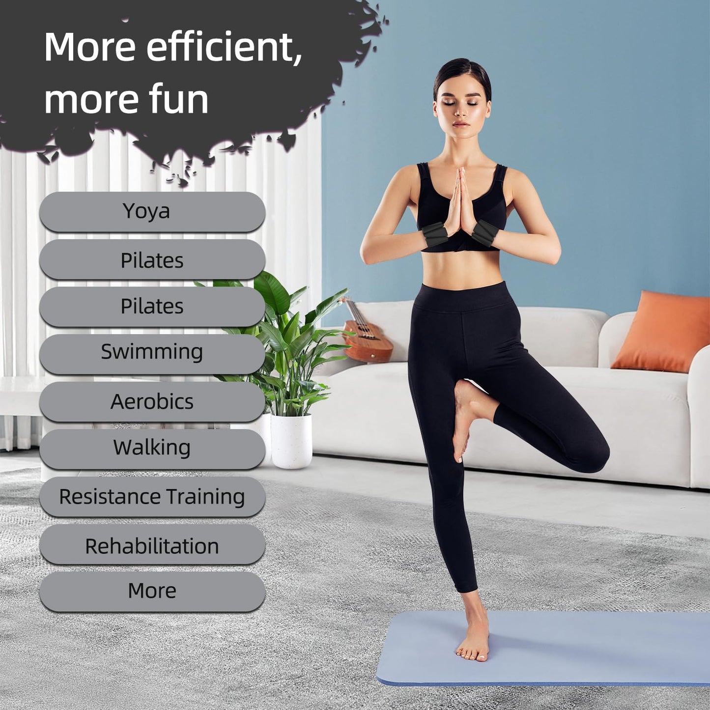 Adjustable Wearable Pilates Wrist & Ankle Weights 2LBS*2 For Women & Men | Arm & Leg Weights Silicone Wrist Bangles For Home Gym Workout, Travel, Yoga, Barre, Strength Training-Set Of 2