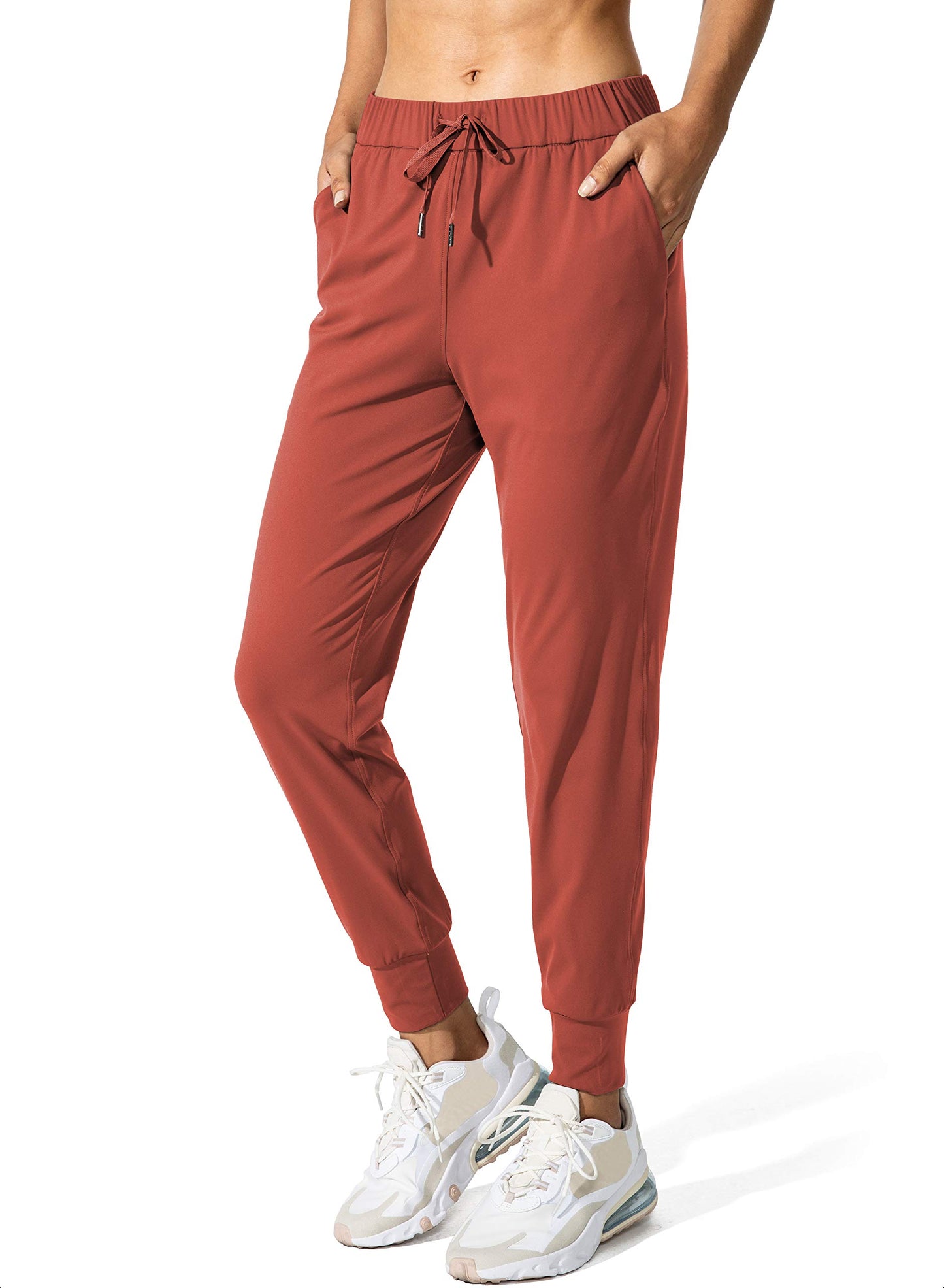 SANTINY Women's Joggers Pants Pockets Drawstring Running Sweatpants for Women Lounge Workout Jogging(Savannah Red_S)