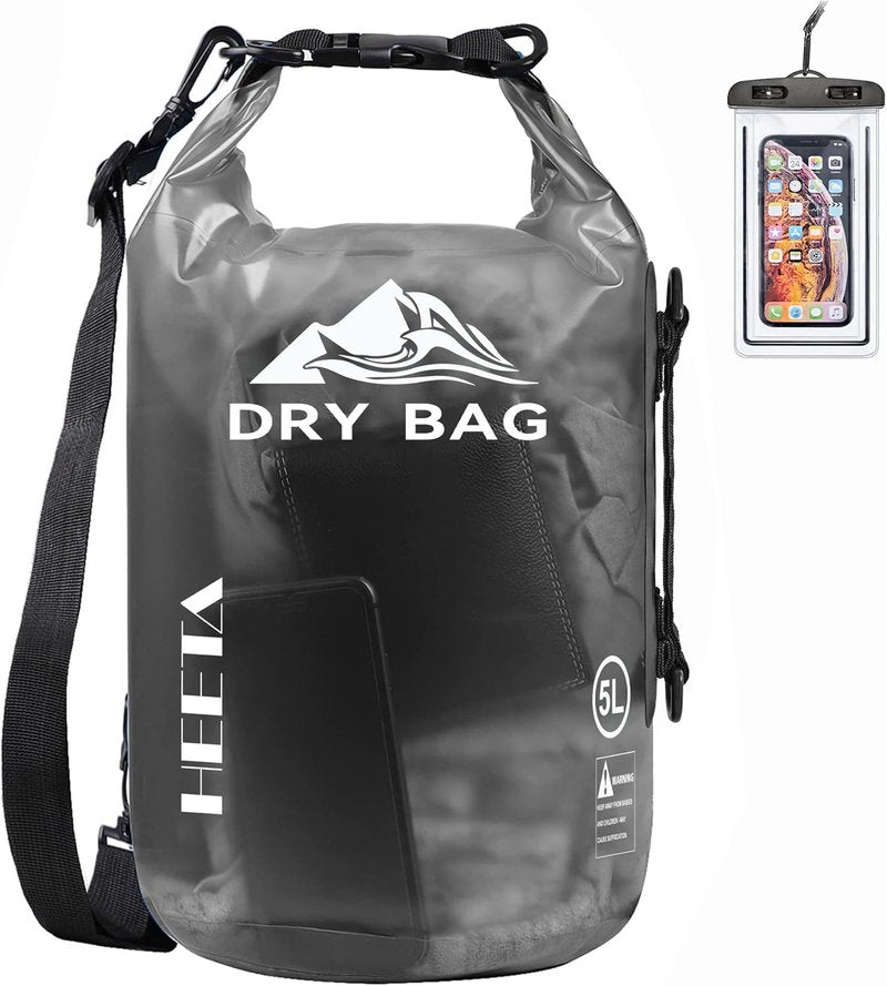 Waterproof Dry Bag - Lightweight Roll Top Storage Backpack for Travel | 5L/10L/20L/30L/40L Sizes, Includes Phone Case