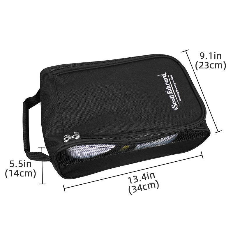 Scott Edward Portable Golf Shoe Bag Outdoor Travel Zippered Waterproof&Breathable Carrier Bags for Men and Women