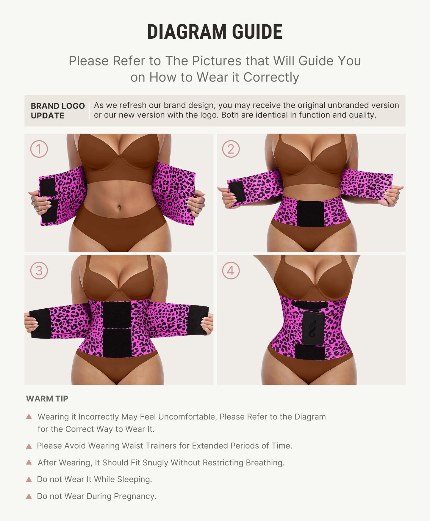 FeelinGirl Workout Waist Trainer Cincher Corset Shaper Tummy Slimmer Plus Size for Women Rose Leopard XS