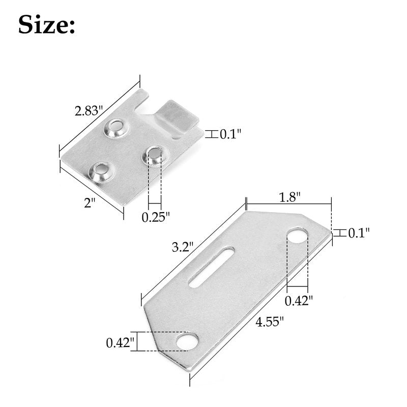 10L0L Golf Cart Seat Bottom Hinge Plate for EZGO RXV 2008-up Gas & Electric, 2 Set, OEM# 71610-G01, 602558