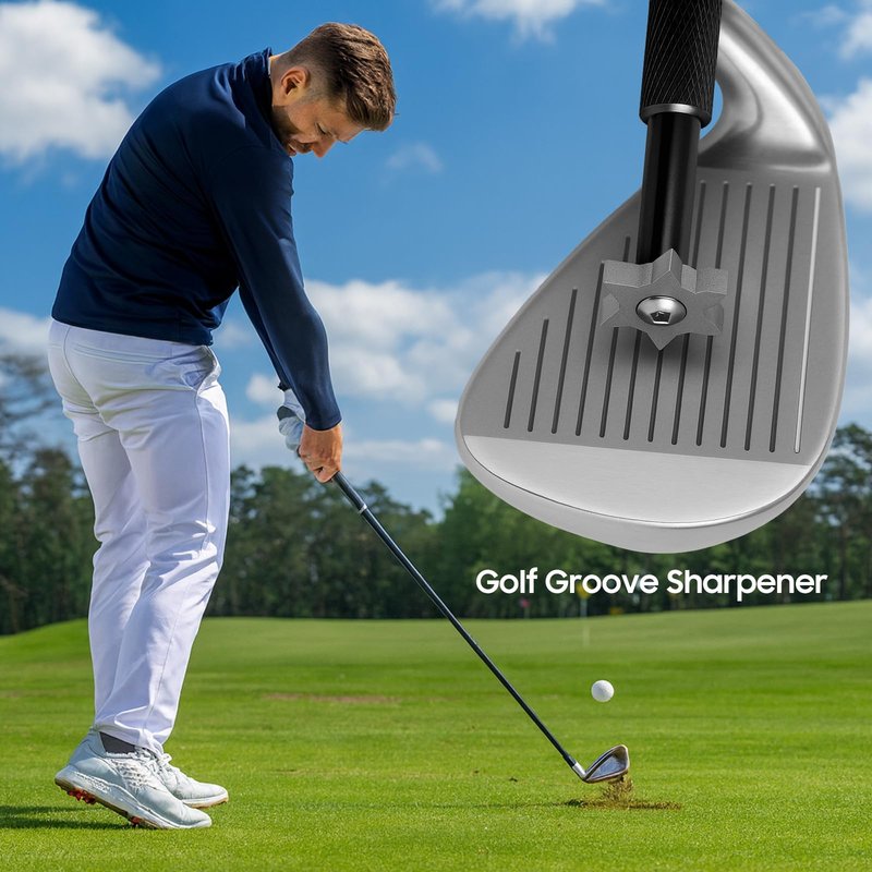 Ascend Assist 3-in-1 Golf Club Groove Sharpener Cleaning Towel Set, Golf Club Cleaner Tool with Aluminum Alloy Shaft and Microfiber Towel for Irons, Wedges Club Groove Care