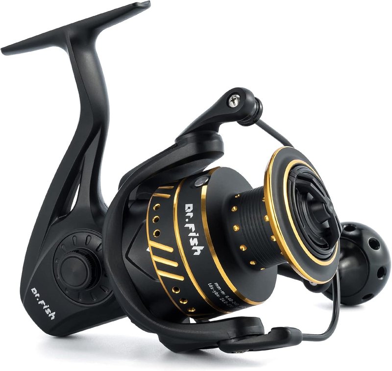Dr.Fish Poseidon Spinning Reel - 9+1 Ball Bearings, Graphite Body, 25LB Drag | Saltwater & Freshwater Fishing