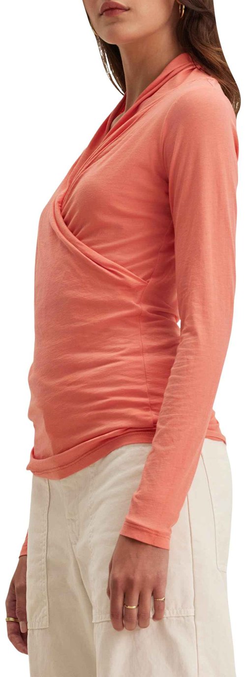 VELVET BY GRAHAM & SPENCER Women's Meri Long Sleeve Gauzy Whisper T Shirt, Camellia, Small