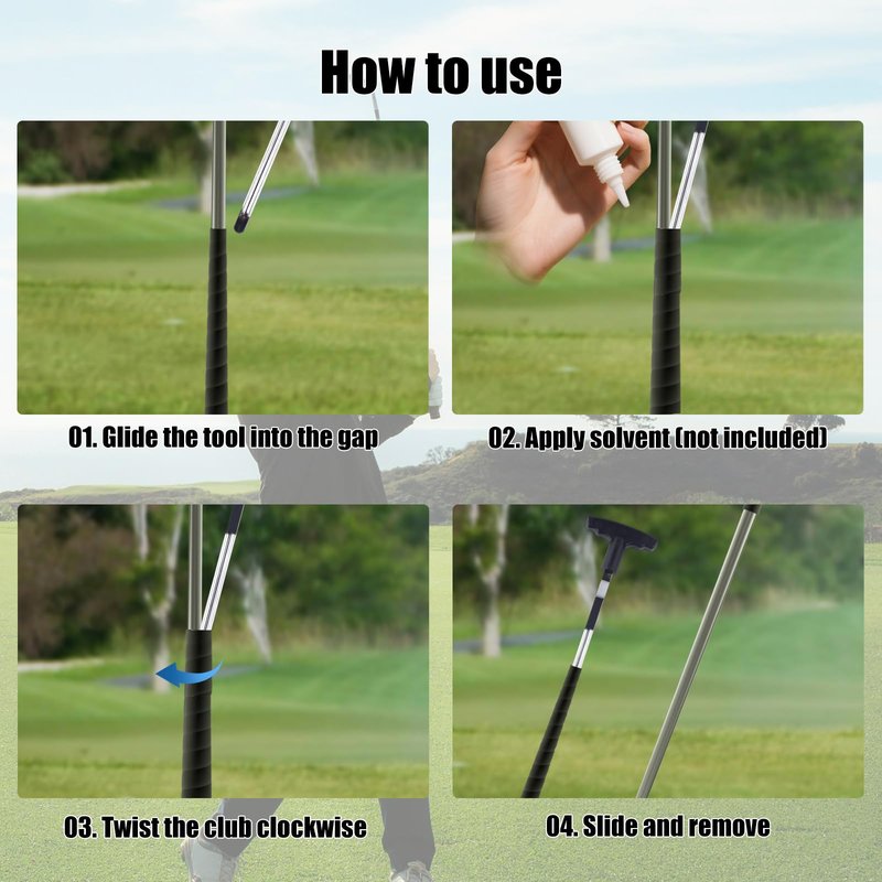 Gosknor Golf Grip Removal Tool & Golf Grips Tape Remover, V-Groove Grip Remover Saver Durable Repair Tool for Easy Club Regripping Essential Accessories